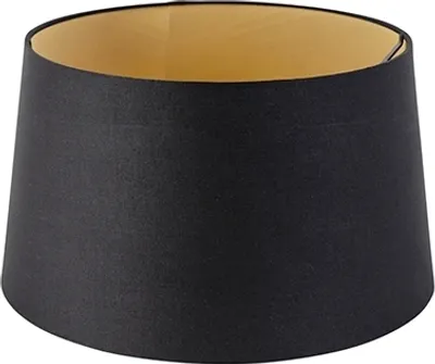 Produktbild von Baumwolllampenschirm schwarz 35/30/20 mit goldenem Interieur