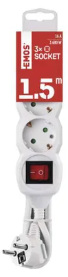 Image de Multiprise avec interrupteur | Schuko blanc 3x