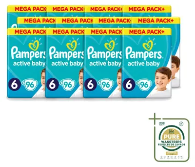Obrázok produktu pre 12 ks plienok Pampers Active Baby, veľkosť 6, pre deti od 15 kg - balenie
