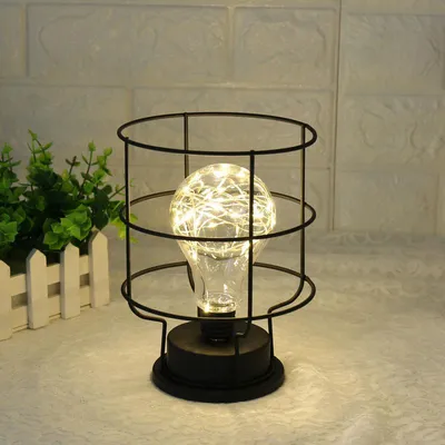 Produktbild von Retro Style Tischlampe Kupfer Drahtbett Home DecorZ3S4