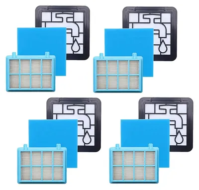 Produktbild von ARLI Set: 4x Hepa Filterset 3 teilig geeignet für Philips FC8010/01 FC8010/02 FC9331 FC9332 Ersatzfilter