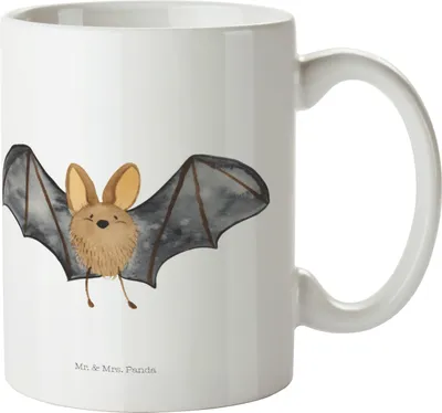 Produktbild von Mr. & Mrs. Panda Plastikbecher Fledermaus Flügel - Weiß - Geschenk, Mehrwegbecher, Kindertasse, Campingbecher, Camping Tasse, Pott, Trinklernbecher, Lustige Sprüche