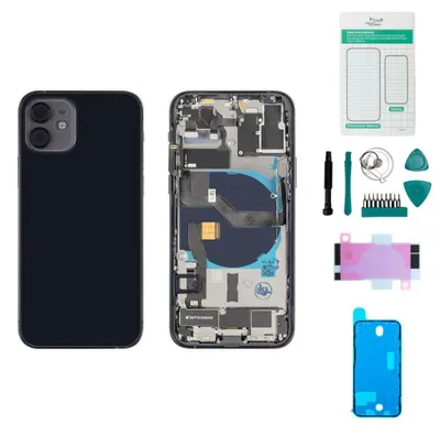 Produktbild von iPhone 12 Gehäuse mit Backcover Schwarz - Set