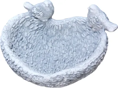 Immagine prodotto di Bellissima vasca per uccelli perfetta per il giardino, la terrazza o il giardino davanti a casa, in pietra fusa, resistente alle intemperie e nuova 17 cm H, JA-052