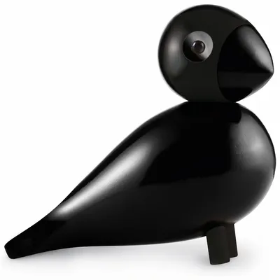 Produktbild von Kay Bojesen Holzfigur Singvogel Ravn, Buche lackiert schwarz