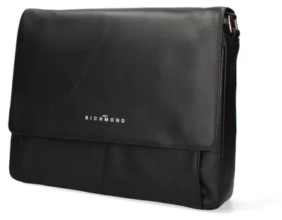 Immagine prodotto di Borsa a tracolla da uomo in vera pelle nera, con chiusura magnetica, dimensioni 32x38 cm