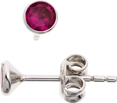 Produktbild von JOBO Ohrstecker 925 Sterling Silber rhodiniert 2 Zirkonia rot Ohrringe