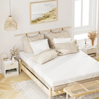 Immagine prodotto di Tavolino da notte bianco, in legno, con cassetto, dimensioni 39 x 39 x 28 cm, ideale per la camera da letto