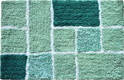 Produktbild von MSV Badteppich Badvorleger Mosaik Duschvorleger Hochflor Badematte 40x60 cm – Türkis
