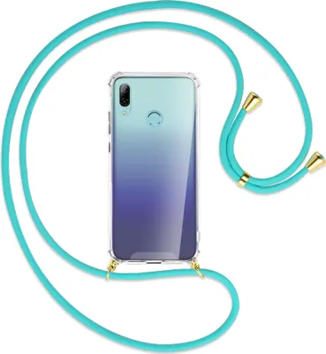 Produktbild von Handykette Backcover-Schutzhülle mit Band (Metall goldfarben) für Huawei P Smart 2019 / Honor 10 Lite - türkis