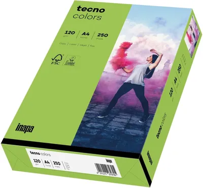 Produktbild von Multifunktionspapier tecno colors A4 120g/qm VE=5x250 Blatt grün