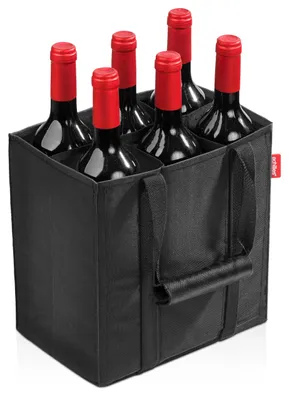 Obrázok produktu pre Taška na fľaše, 6-dielna, čierna, určená na 6 fliaš