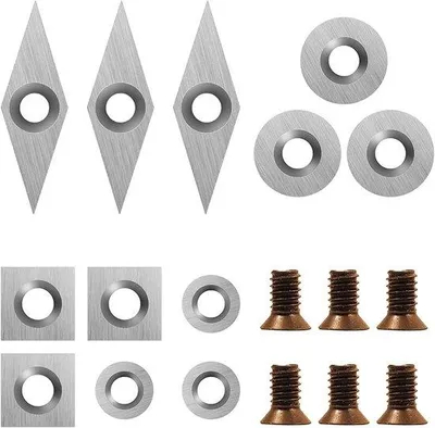 Productafbeelding van 18-delige set hardmetalen snijplaatjes voor houtdraaibank
