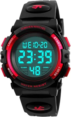 Produktbild von Uni LED Digital Outdoor Sport Uhr Wasserdicht Armbanduhr Elektronische Militär Tactical Uhren 12H/24H Zeit Kalender Alarm Stoppuhr EL Licht Plastik