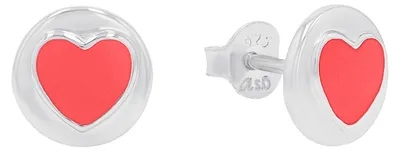 Produktbild von s.Oliver Mädchen Ohrstecker 2038780 Herz Silber Emaille rot