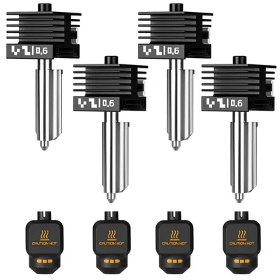 Obrázek produktu pro 4 kusy integrované trysky Quick Swap s průměrem 0,2 mm, 0,4 mm, 0,6 mm a 0,8 mm