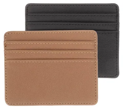 Produktbild von 2 Stück RFID Schutz Kreditkartenhüllen aus Kunstleder für Bankkarten und Ausweise