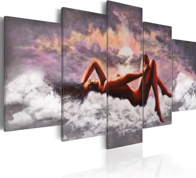 Produktbild von Wandbilder Akt 100x50 cm 5 tlg – Bilder Wohnzimmer, Moderne Leinwandbilder, Leinwanddruck, Wanddeko Schlafzimmer, Leinwandbilder 42361