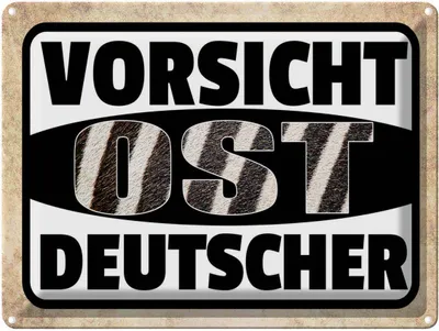 Produktbild von vianmo Blechschild 30x40 cm Vorsicht Ost Deutscher Witz Humor Lustig Spaß
