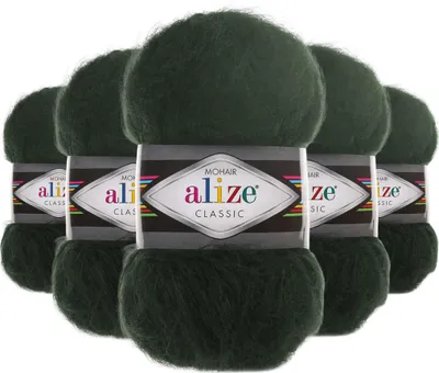 Produktbild von 5 x 100g Strickgarn Alize Mohair Classic Uni Mohairwolle Häkelgarn Farbwahl