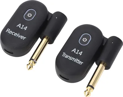 Zdjęcie produktu dla odbiornik nadajnika elektrycznego USB 2,4 GHz z wtyczką jack 6,35 mm Plug and Play Zasięg 100 stóp A14 Gitarowy odbiornik nadawczo-odbiorczy do gitary, basu, skrzypiec