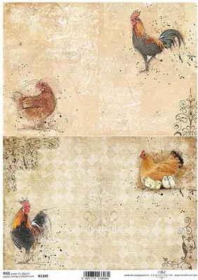 Produktbild von ITD Reispapier Decoupage Bastelpapier Softpapier Serviettentechnik, Hühner R1349
