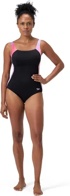 Imagen del producto de Traje de baño Speedo LunaLustre, estampado, para mujer, color  y rosa, talla 36