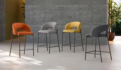 Produktbild von Greta - Gelber Stoffhocker - 2er-Set