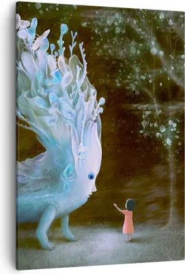 Produktbild von Bild auf Leinwand - Leinwandbild - Einteilig - Monster Kind Fee - 50x70cm - Wand Bild - Wanddeko - Wandbilder - Leinwanddruck - Kunstdruck - Wanddekoration - Leinwand bilder - Wandbild - PA50x70-4712