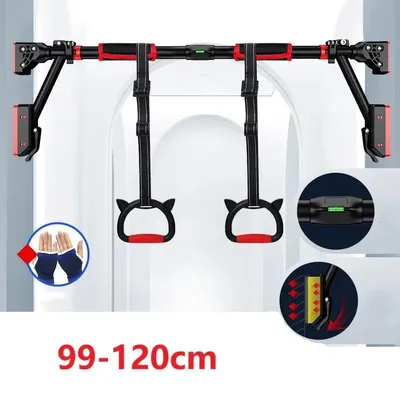 Zdjęcie produktu dla Türreck – Regulowana drążek do podciągania – Trening siłowy – Ćwiczenia na klatkę piersiową i ramiona – 99–120 cm