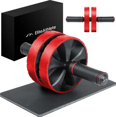 Obrázek produktu pro EliteAthlete® Ab Roller Abdominal Trainer - AB Roller - Abdominal Trainer for Home - Abdominal Path - Abdominal Trainer - AB Wheel včetně polstrované podložky na kolena