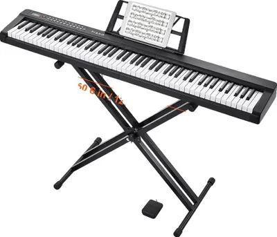 Obrázek produktu pro Digitální piano, 88 kláves, 1000 zvuků, dvojitý reproduktor, se stojanem
