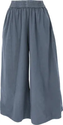Produktbild von Bequeme Palazzohose, Weite Marlenehose, Boho Schlaghose, Hosenrock - Taubenblau, Damen, Baumwolle, Größe: L