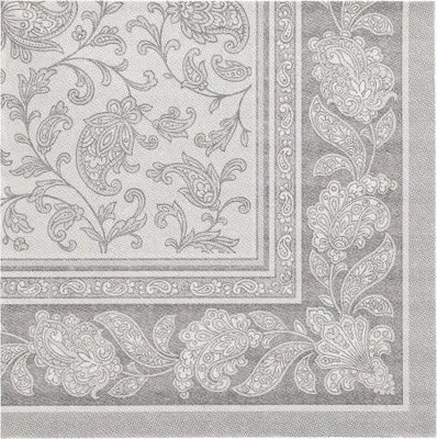 Produktbild von Servietten "ROYAL Collection" 1/4-Falz 40 cm x 40 cm grau "Ornaments"