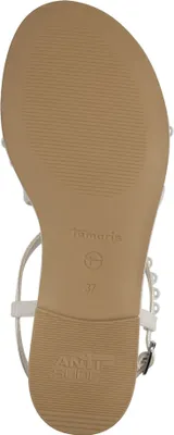 Produktbild von Tamaris Damen Sandale flach mit Perlenbesatz und TOUCHit Fußbett 1-28143-44, Größe:37 EU, Farbe:Beige