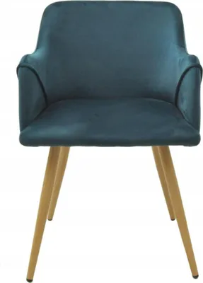 Image de Chaise rembourrée moderne VERONA bleue – velours, pour salle à manger et salon