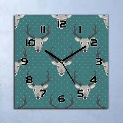 Produktbild von Wanduhr Echt-Glas-Küchenuhr Hirsch mit Punkten Quarz 30x30 Deko Bilder
