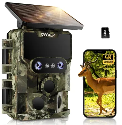 Zdjęcie produktu dla Kamera dzika, 4K, 48 MP, WiFi, noktowizor - 4K Ultra HD, 30 klatek na sekundę - IP66, wodoodporna, zielona