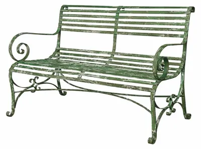 Immagine prodotto di Panchina da giardino in ferro battuto in stile Art Nouveau "Casa Padrino", verde antico, 120 cm - Mobili da giardino