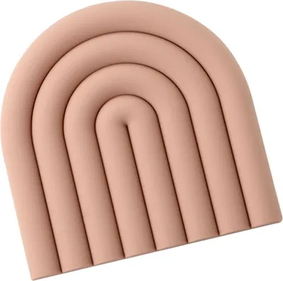 Image de Dessous de plat épais en silicone arc-en-ciel imperméable à l'eau Coussin résistant à la chaleur pour la salle à manger et la cuisine Rose poussiéreux