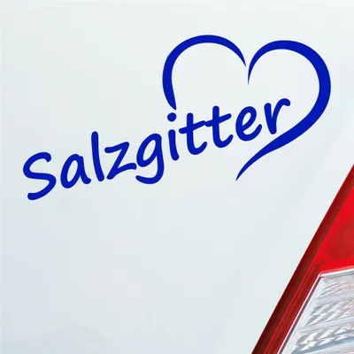 Produktbild von Auto Aufkleber Salzgitter Herz Stadt City Liebe Love 17,5x8 cm Dunkelblau Sticker Heckscheibenaufkleber