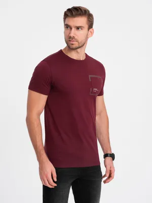 Obrázok produktu pre Ombre Clothing Pánske tričko s krátkym rukávom Themphie gaštanová M