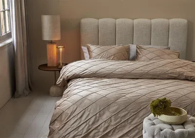 Produktbild von Rivièra Maison Bettwäsche-Garnitur Diamond Farbe Sand Größe 155x220+80x80 cm