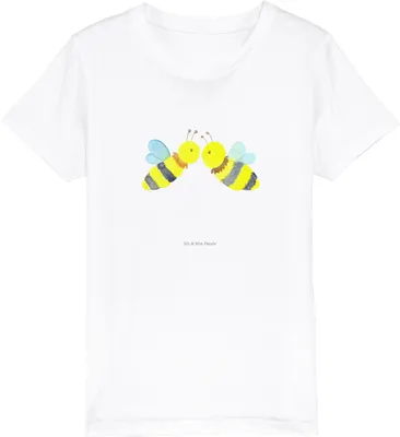 Produktbild von Mr. & Mrs. Panda Kleinkinder T-Shirt Biene Liebe 12-14 Jahre (152/164) - Weiß - Geschenk, Organic Kinder, Kindershirt, Bio, Teenager, Jungen