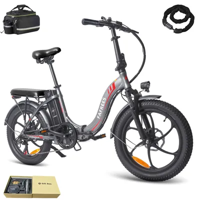Produktbild von E-bike klapprad Rostfreie Aluminiumlegierung 36 V 16 Ah 576 Wh bis zu 100 -130 km Wasserdicht IPX5 20 zoll 7 Gang, Grau