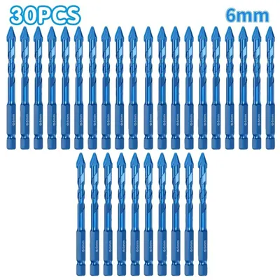 Produktbild von Exzenter-Bohrerset Hartmetall Sechskantschaft für Glas Fliesen Keramik Beton Diamantbohrer Fliesenbohrer Profi 10/20/30/40-teilig - Menge: 30PCS Set 6