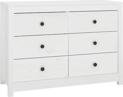 Produktbild von Beistellschrank Weiß 100x40x72 cm Massivholz Kiefer