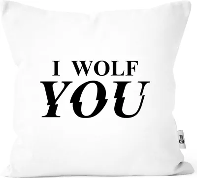 Produktbild von Kissenbezug i wolf you Ich liebe dich Geschenk Liebeserklärung Valentinstag Moonworks® weiß unisize