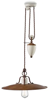 Produktbild von Craquele' Eisen und Keramik Grunge Vintage Kronleuchter 1 Licht E27