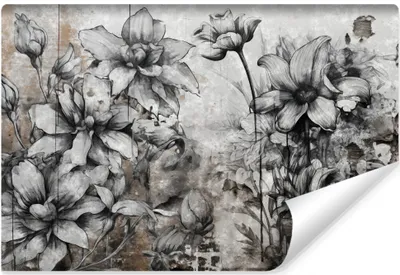 Produktbild von Muralo Selbstklebende Fototapete BLUMEN Pflanzen Beton Abstraktion Retro 208 cm x 146 cm